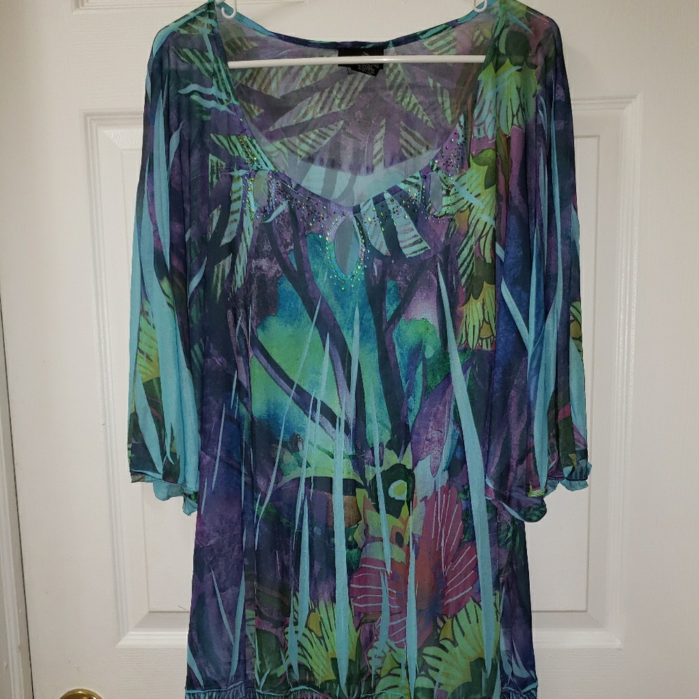 Sheer jeweled Lane Bryant blouse